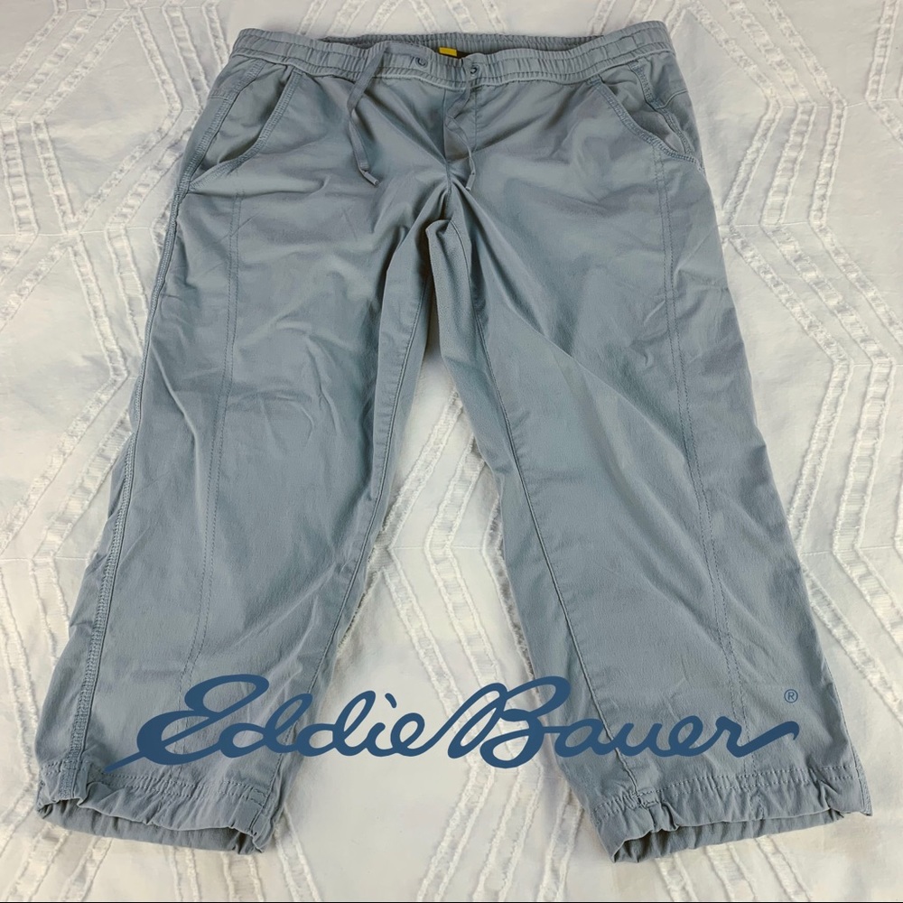 Eddie Bauer Discovery‎ Park Pull-on Cropped Pants, Light Blue, Petite M